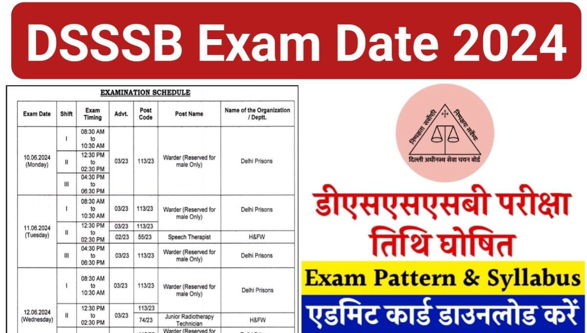 DSSSB Exam Date 2024