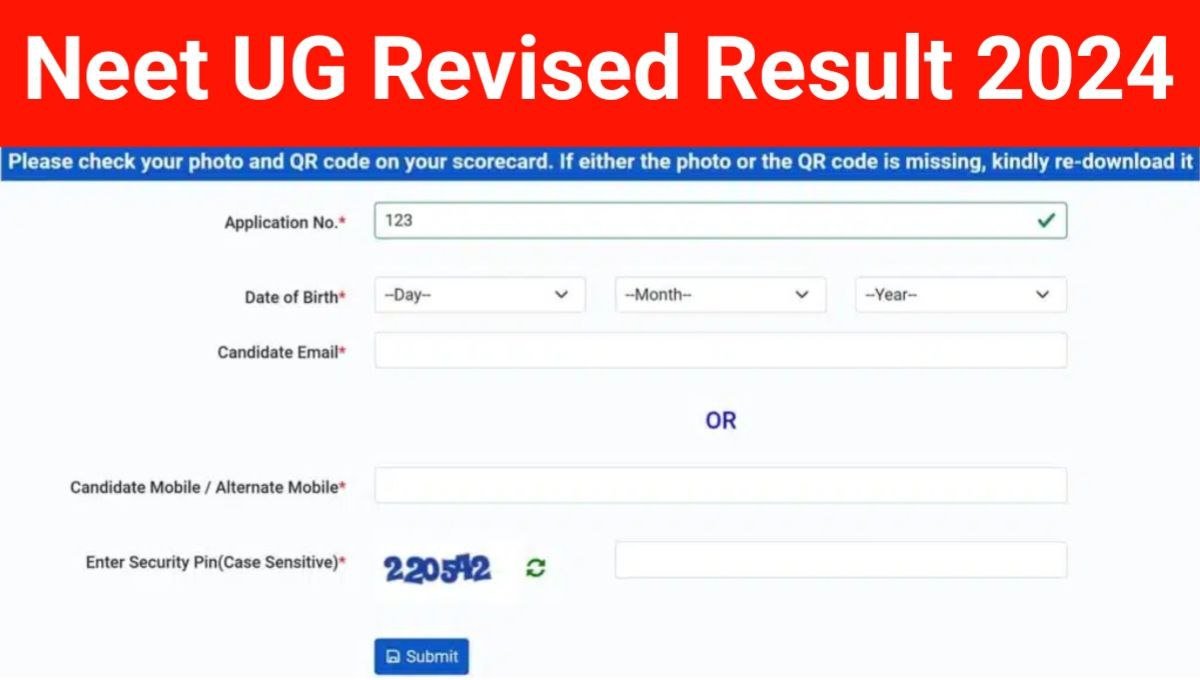 Neet UG Revised Result 2024